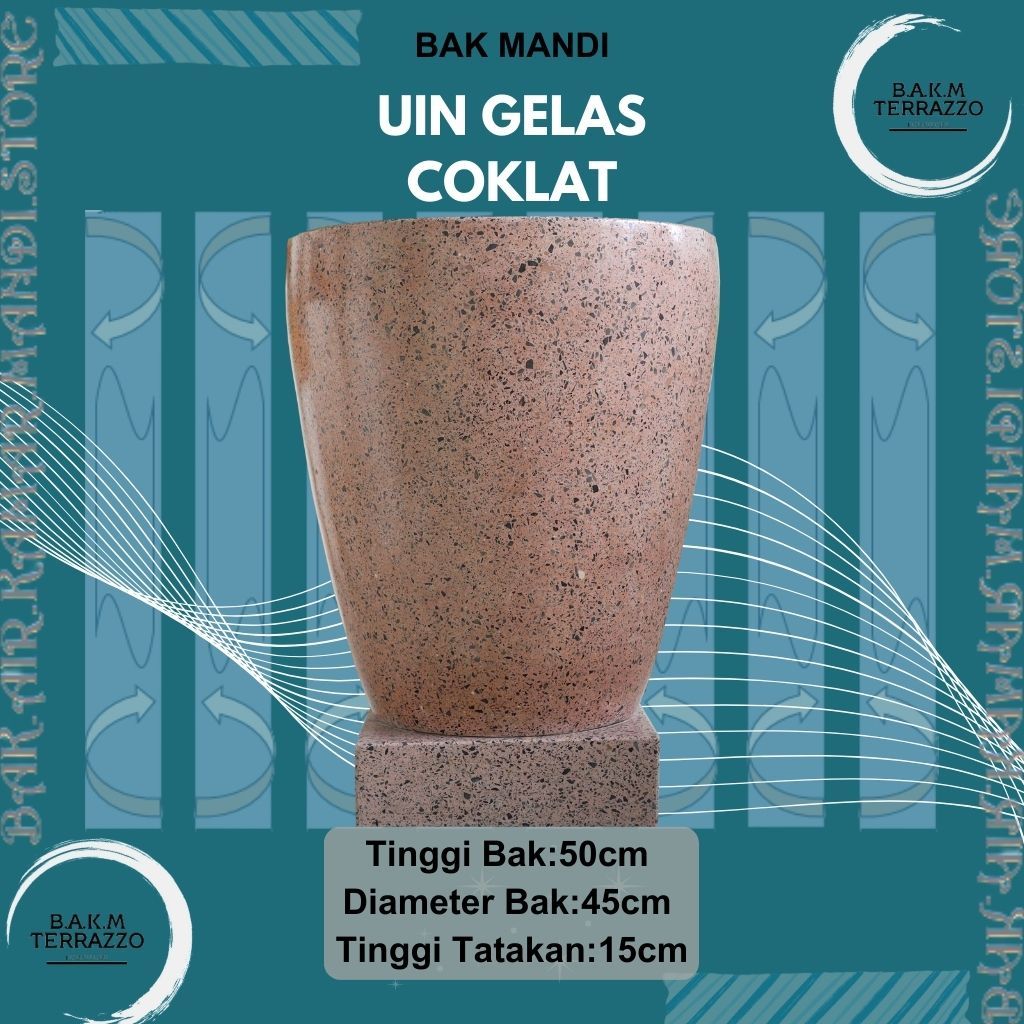BAK MANDI BATU | BAK MANDI TERASO | ESTETIK KAMAR MANDI | TIPE UIN GELAS COKLAT |BAKAIRKAMARMANDI