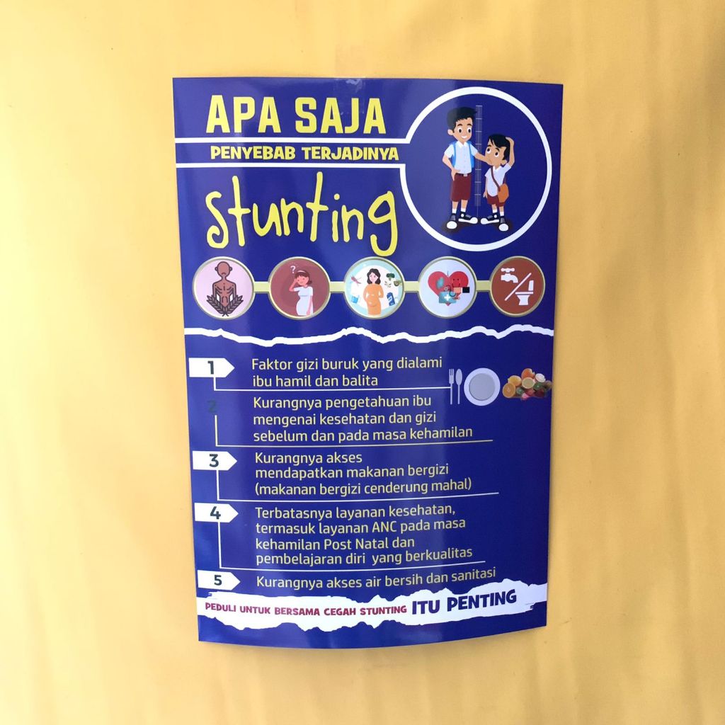 Poster Stunting | Poster Apa Saja Penyebab Terjadinya Stunting | Poster Anak Stunting