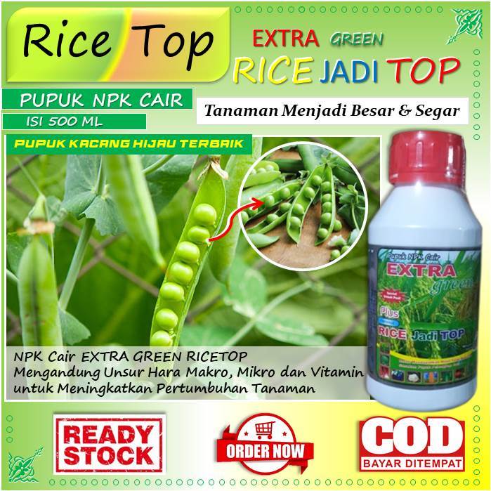 (Rekomendasi) Pupuk Cair Kacang Hijau - Pupuk Organik anti hama untuk kacang hijau (Rice Top) pupuk 