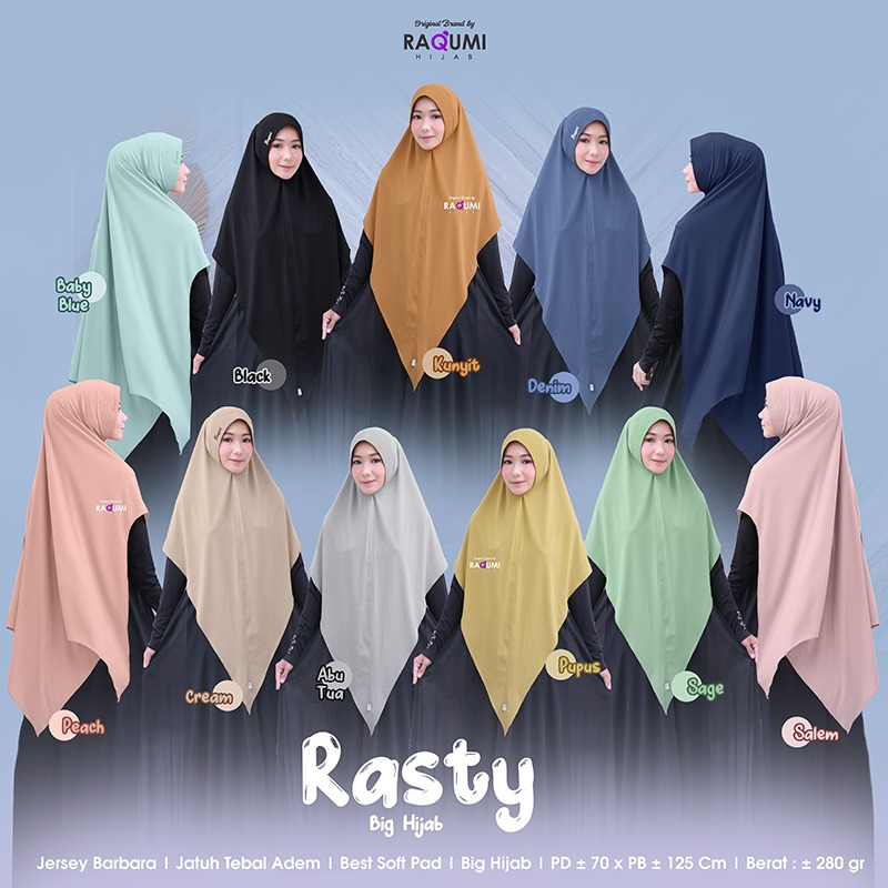 RASTY DAILY HIJAB JUMBO, HIJAB JUMBO BEST SOFT PAD, HIJAB LOOK SLIM DAN ELEGANT, HIJAB JERSEY KHIMAR
