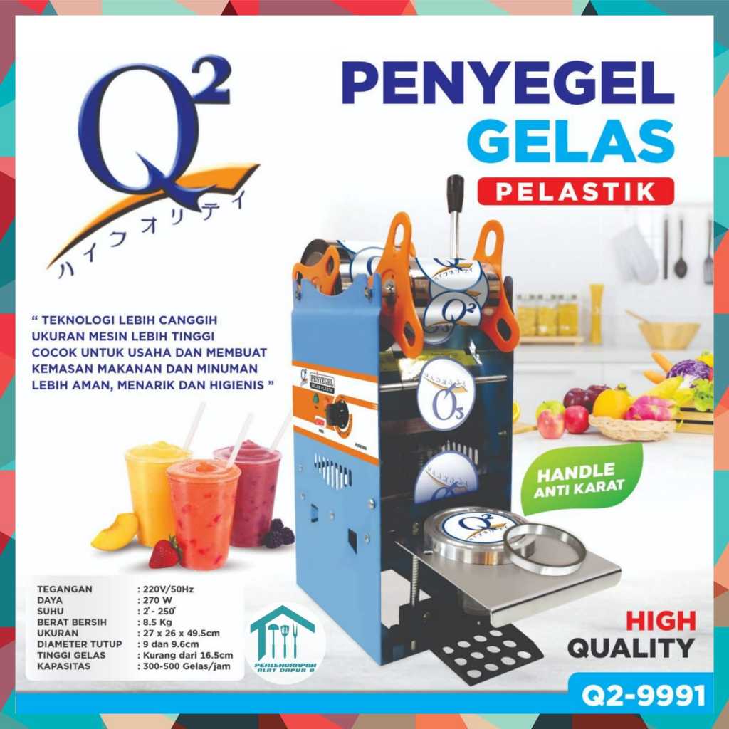 ALAT PRESS CUP PLASTIK SEALING MACHINE CUP SEALER Q2 - 9991 / MESIN PRESS GELAS CUP PLASTIK 12 SAMPA