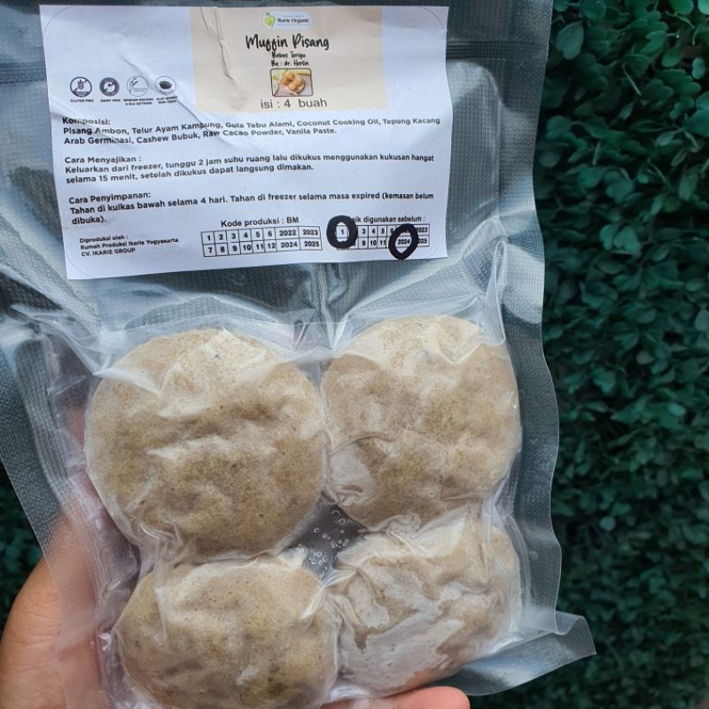 

Roti Kue Muffin Pisang / Pisang Coklat Bebas Terigu Gluten Free Frozen Ikarie Organic