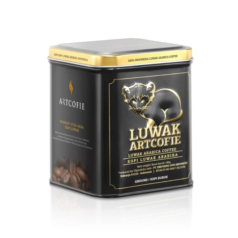 

Artcofie Kopi Luwak Arabica Tin Coffee Ground Bubuk Kopi 100gr EXPIRED Juni 2026