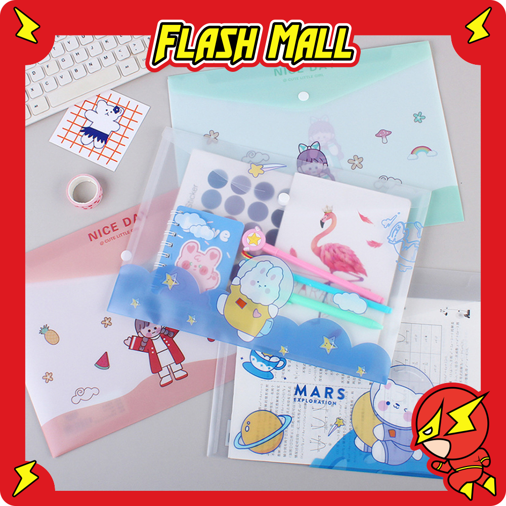 

FLASHmall Map A4 Plastik Kancing Karakter Motif Lucu S108