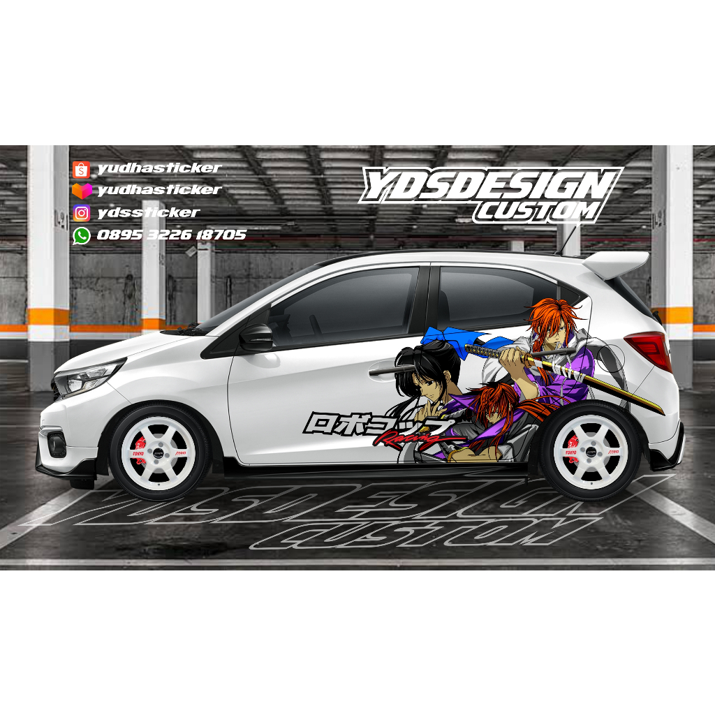 STICKER MOBIL AGYA, BRIO / DECAL STIKER JAZZ / VARIASI STIKER ANIME