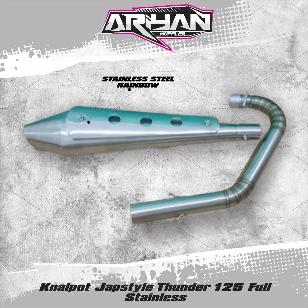 Knalpot Japstyle Thunder 125 Full Stainless