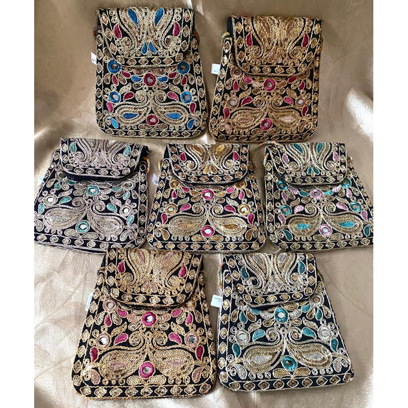 Tas Slempang original Pakistan Random 12PCS/1LUSINukuran sedang 20x19CM