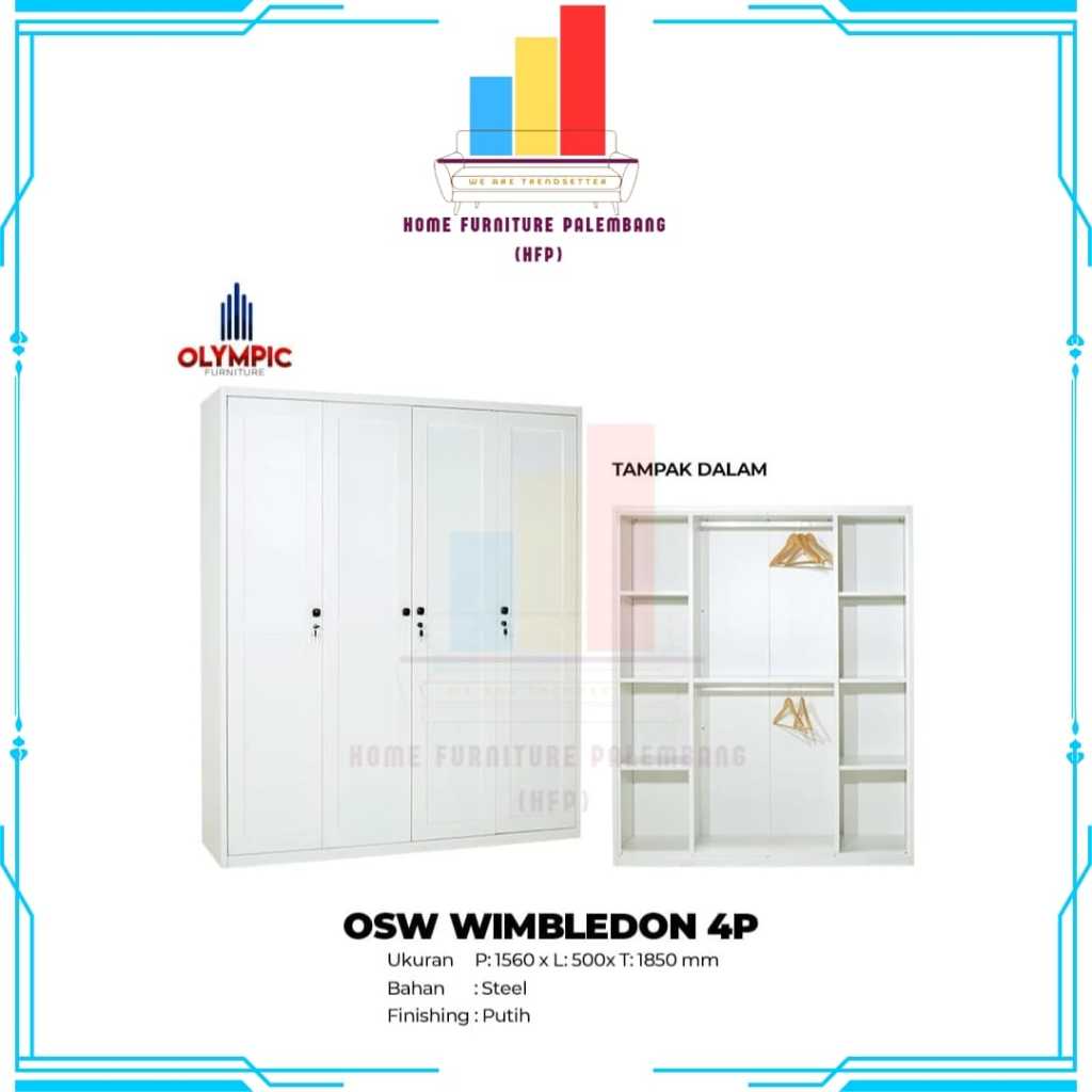 lemari pakaian plat besi olympic lemari osw wimbledon 4p lemari olympic minimais