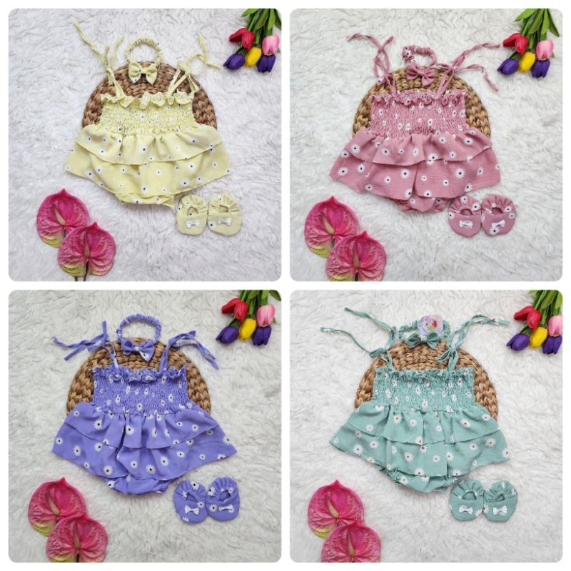Jumpsuit bayi perempuan Jelita set bandana sepatu anak bayi perempuan Romper baby