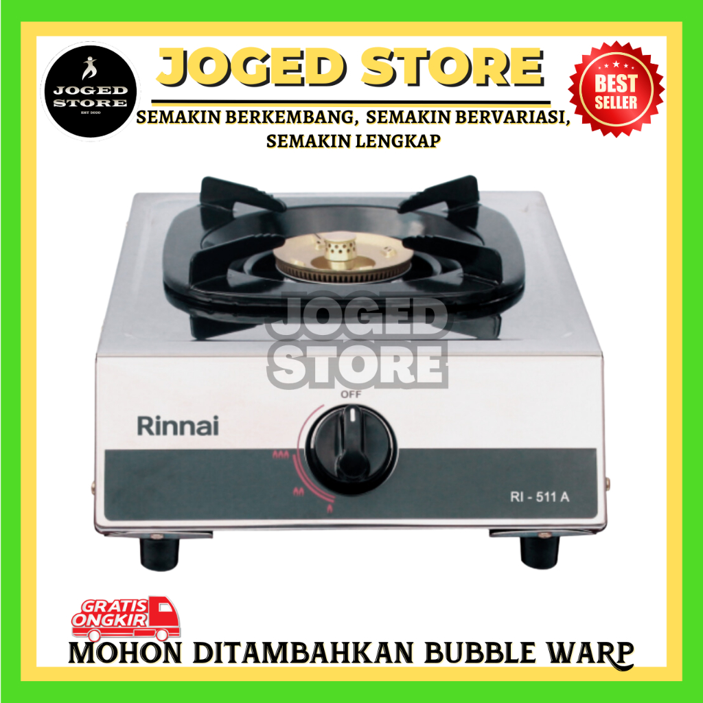 KOMPOR GAS 1 TUNGKU RINNAI RI-511A | KOMPOR GAS 1 TUNGKU RINNAI | KOMPOR RINNAI | KOMPOR GAS MURAH