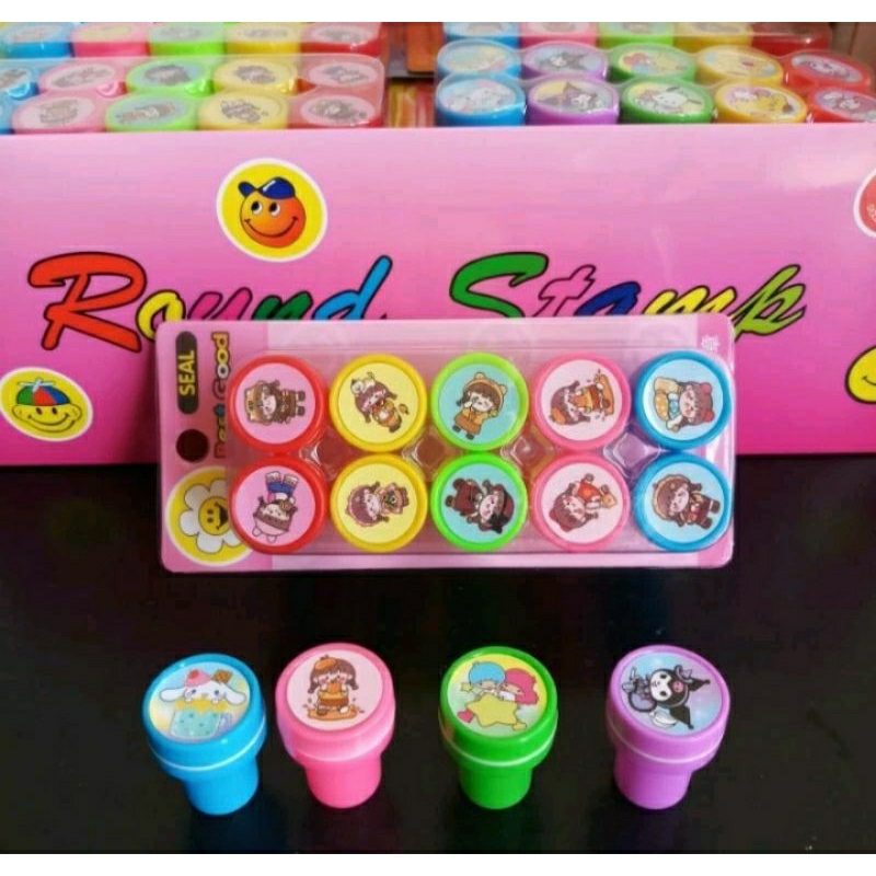 mainan anak round stamp mainan cap mini mainan