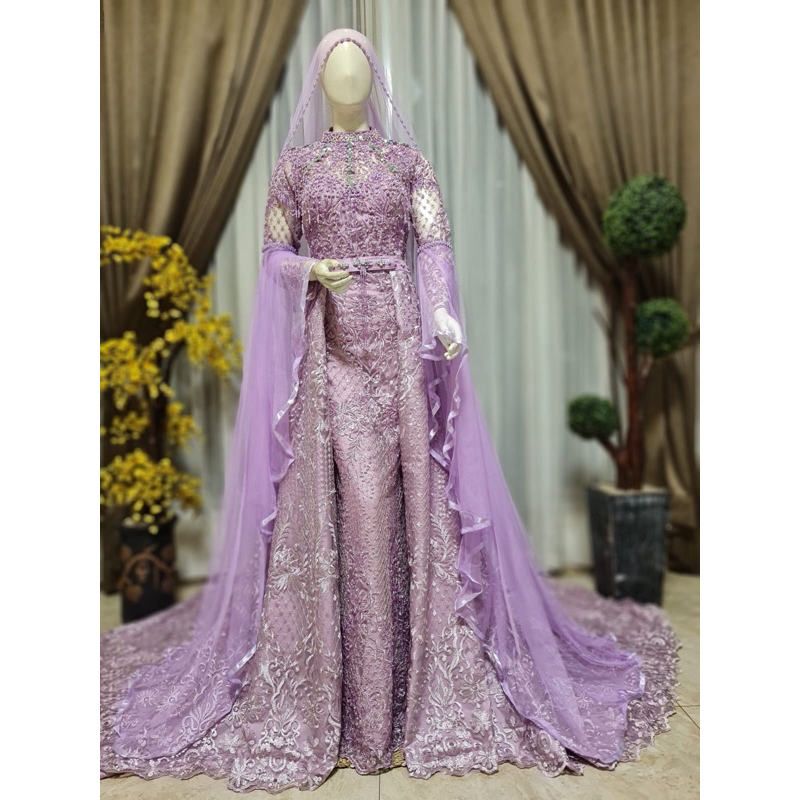 GAUN PENGANTIN PREMIUM SLIM LILAC