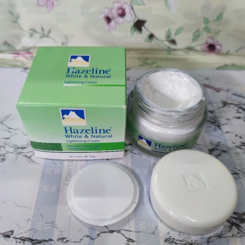 HAZELINE WHITE N NATURAL LIGHTENING CREAM 50gr, HAZELINE Hijau, HAZELINE Whitening Cream