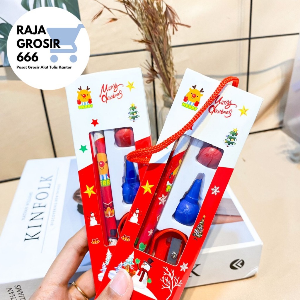 

PAKET XIMI NATAL SET-1036 FREE BOX BERTALI 6 IN 1 PENSIL RAUTAN PENUTUP PENGHAPUS ALAT TULIS SEKOLAH AESTHETIC