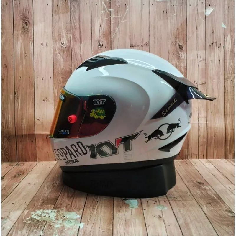 HELM KYT R10 WHITE PAKET GANTENG