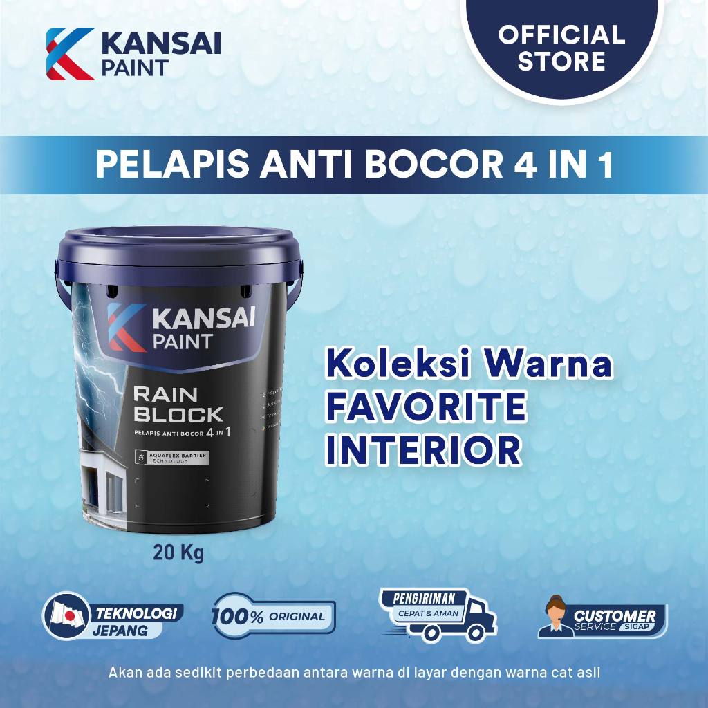 Kansai Paint - Cat Tembok Eksterior Rain Block Favorit Kemasan 20 Kg