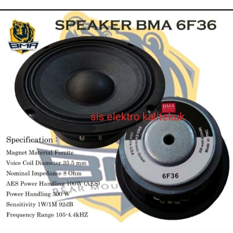 Speaker 6 inch BMA 6F36 Midle