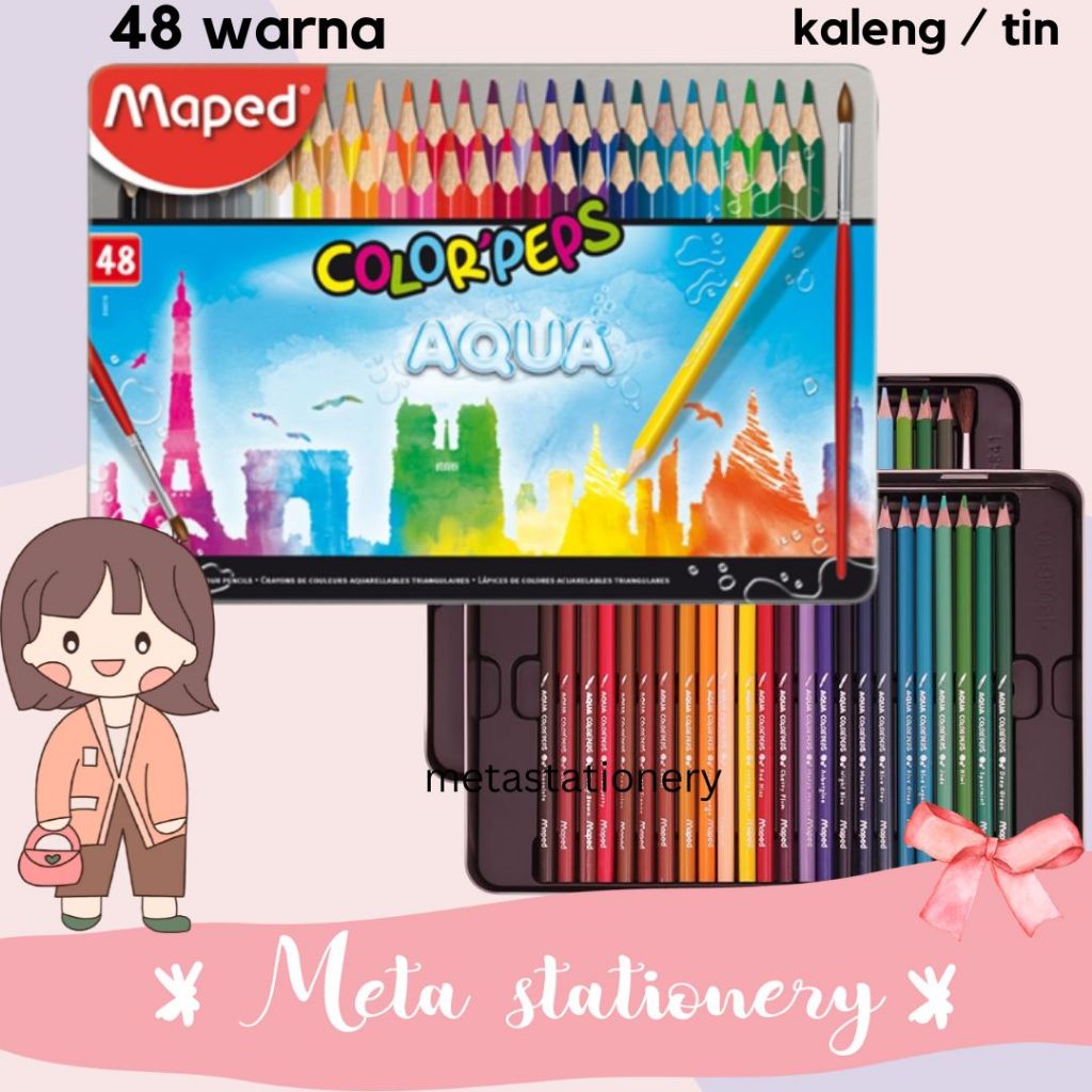 

Color Pencil / Pensil Warna Maped 48 Warna Tin