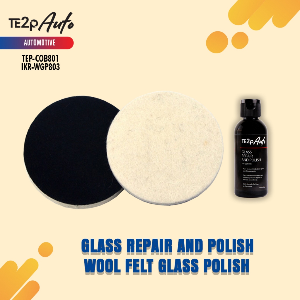 Obat poles kaca mobil jamur baret wool 5" 4" wool busa poles kaca wol Paket perawatan kaca mobil woo