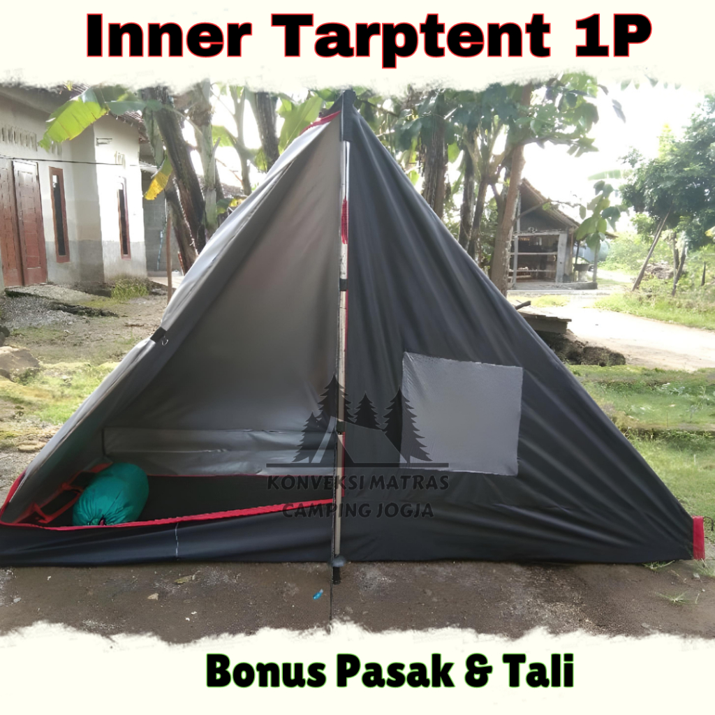 Inner Tarp Tent 1P Waterproof Bonus Tali & Pasak