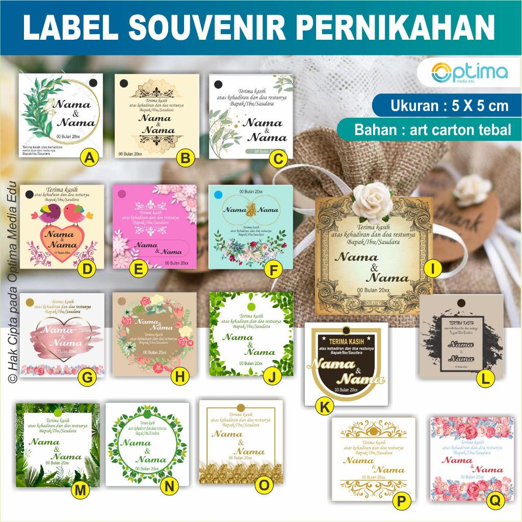 

Label / Gantungan Souvenir Sovenir Ucapan Terima kasih pernikahan / wedding 1 set 42 biji