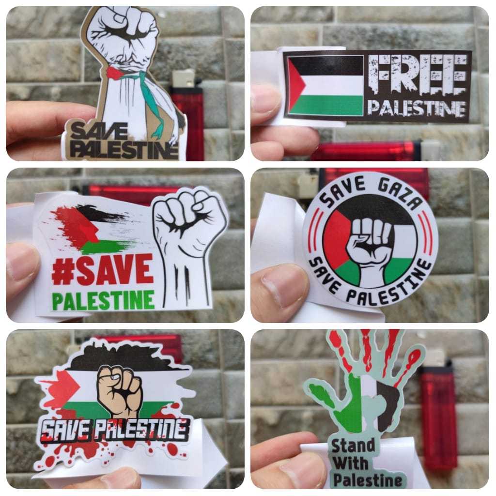 

Stiker Dukungan Palestina Save Free Palestine Stand for Gaza Print Vinyl