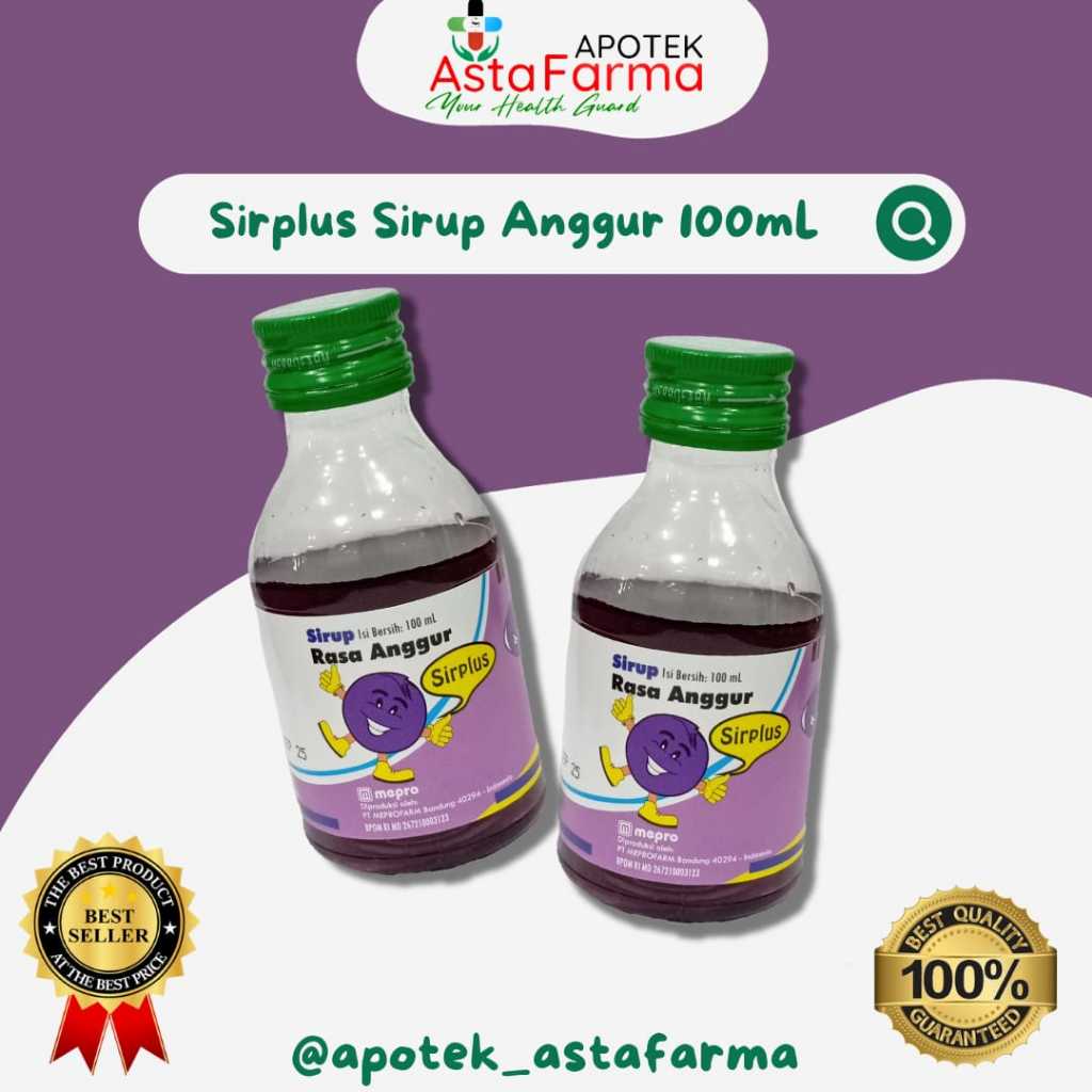 

Sirplus syrup 100ml sirup campuran puyer rasa anggur