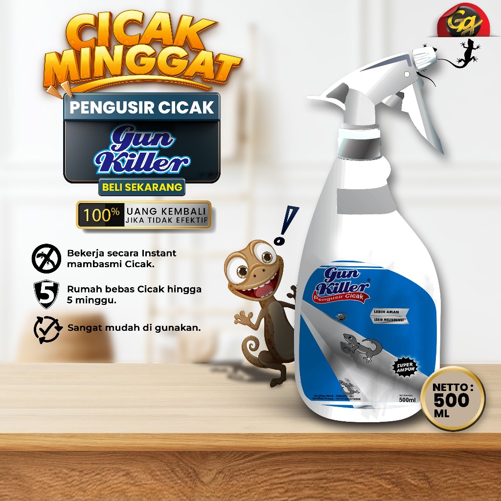 Cairan Pengusir Cicak Super Ampuh GUN Killer 500ml Pengusir Cicak AMAN 100%