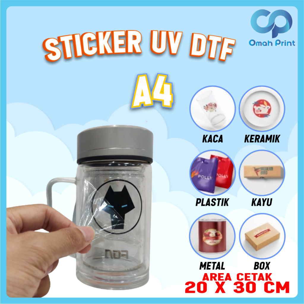 

Stiker DTF UV Custom A4 (20 x 30cm) | Stiker tahan air | Stiker custom termurah | Stiker waterproof