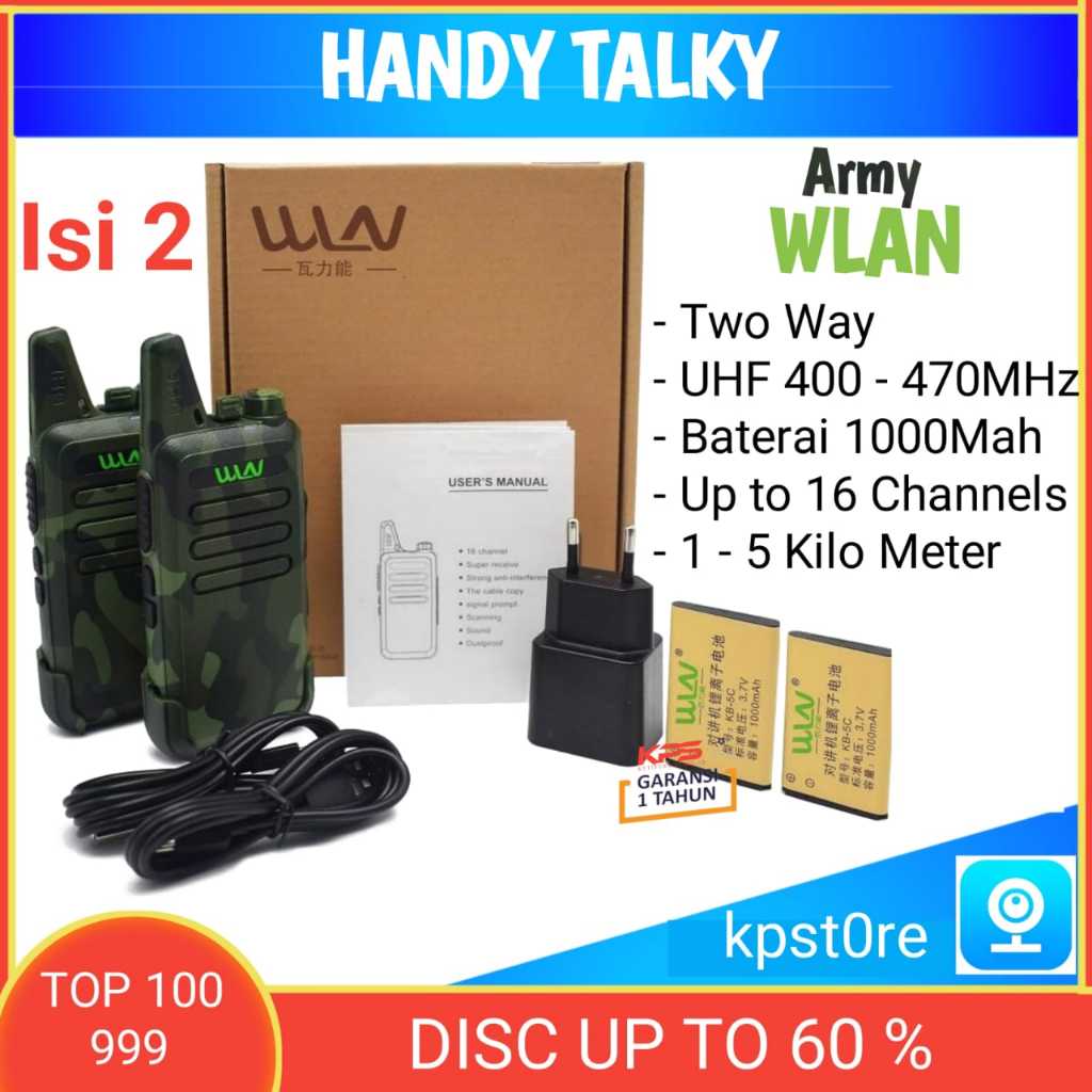 2 UNIT HT WLN ARMY | SEPASANG HT RADIO TAKTIS KOMUNIKASI | HT WLAN UHF