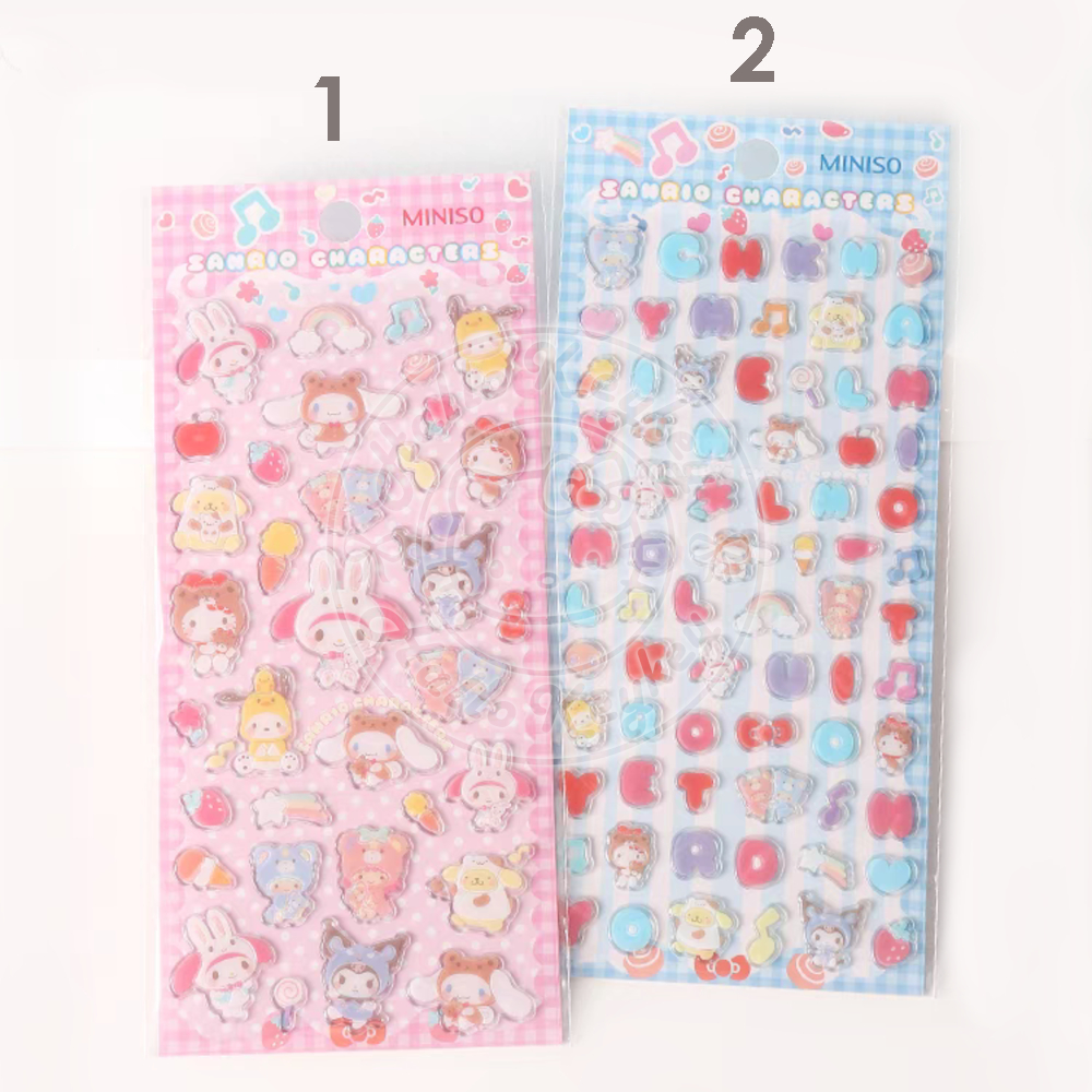 

stiker huruf motif karakter cinnamoroll melody kuromi mix sanrio