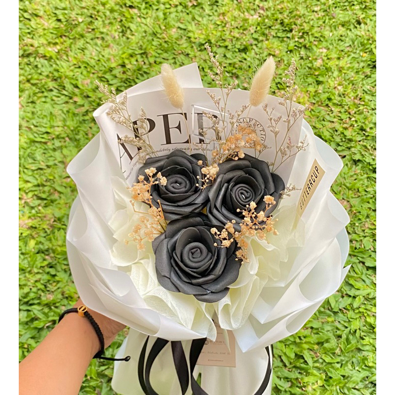 BUTTERCUP BOUQUET | CLARE | mini buket artificial | bouquet bunga palsu | buket bunga mawar hitam mu