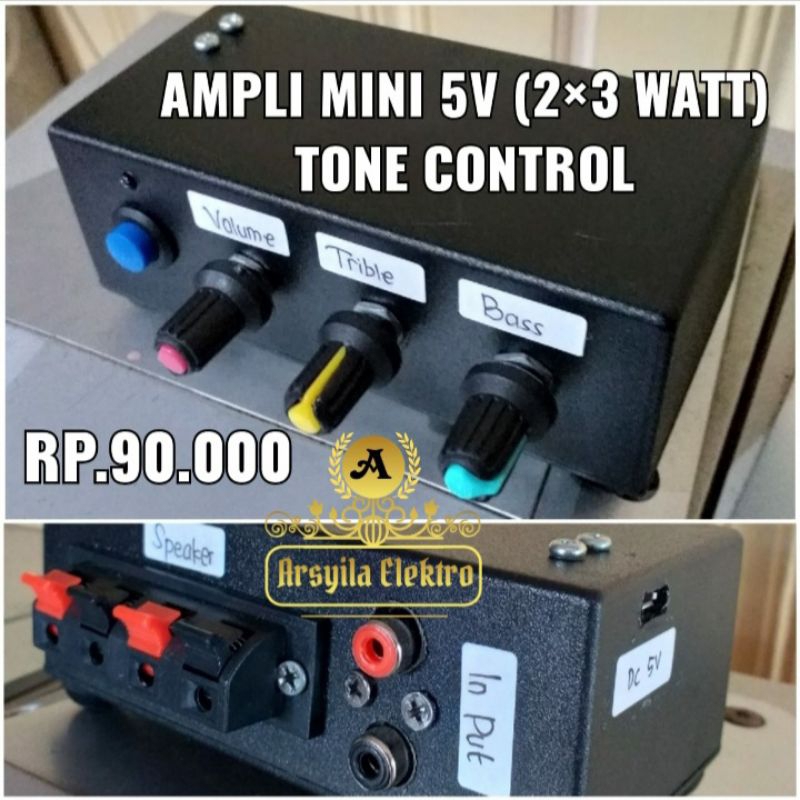 POWER AMPLIFIER / AMPLI MINI 5 VOLT TONE CONTROL (VOLUME, TRIBLE, BASS)