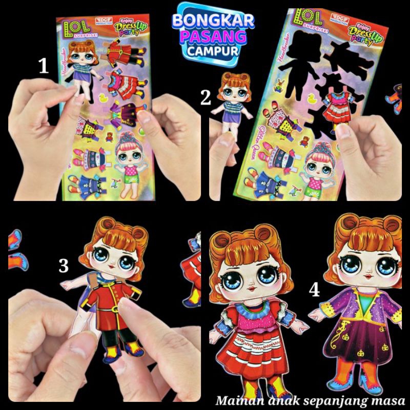 MAINAN BONGKAR PASANG BONEKA KERTAS DG DRESS UP - MAINAN EDUKASI ANAK PEREMPUAN