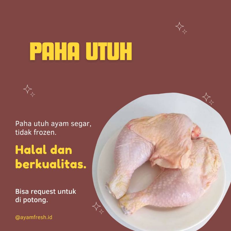 

Daging ayam Paha atas dan bawah (Bisa Dipotong)