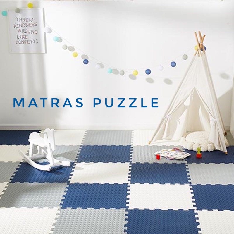 MATRAS PUZZLE / Matras Evamat Matras Puzzle Karpet Puzzle Matras Alas Lantai Evamat 30x30cm Lembut M
