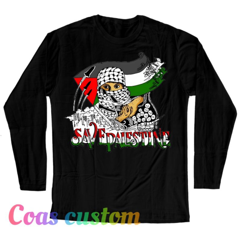 Kaos palestina anak lengan panjang