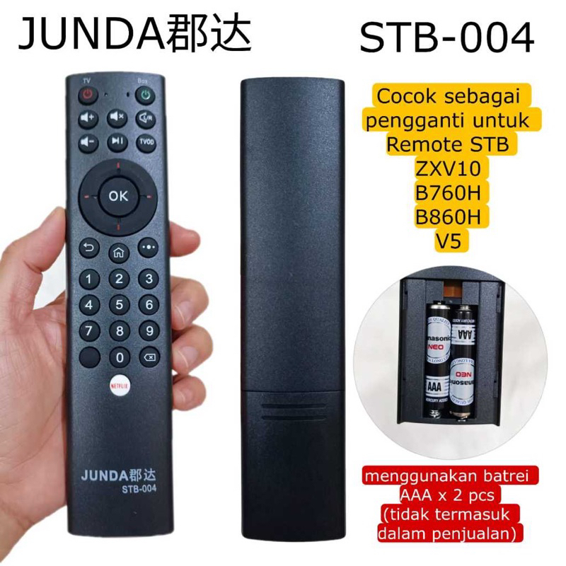 REMOTE INDIHOME USEETV ZXV10 B760H B860H V5 JUNDA STB 004