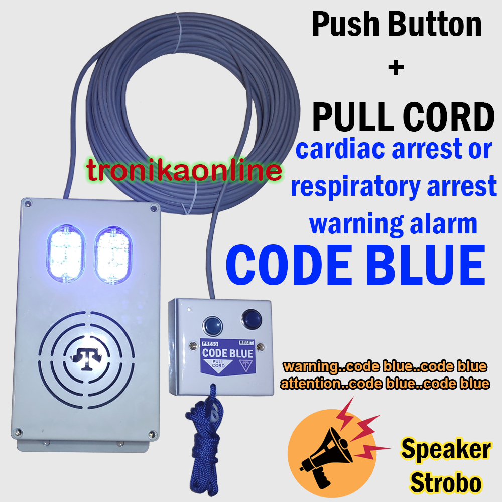 CODE BLUE EMERGENCY PULL CORD ALARM cardiac respiratory arrest VOICE