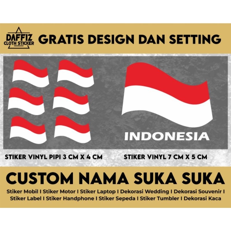 

Stiker Vinyl di pipi Bendera Indonesia