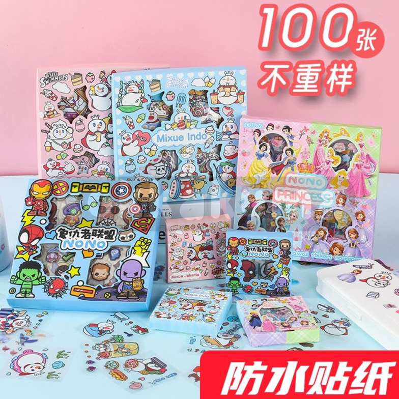 

1.1 Promo >> ( KKM ) MOMO / NONO / CICI / NINI / AVENGERS / MIXUE / MOCHI / ROBLOX / MINECRAFT JAKARTA Aesthetic Sticker Karakter Box PET Waterproof Stiker Box isi 100
