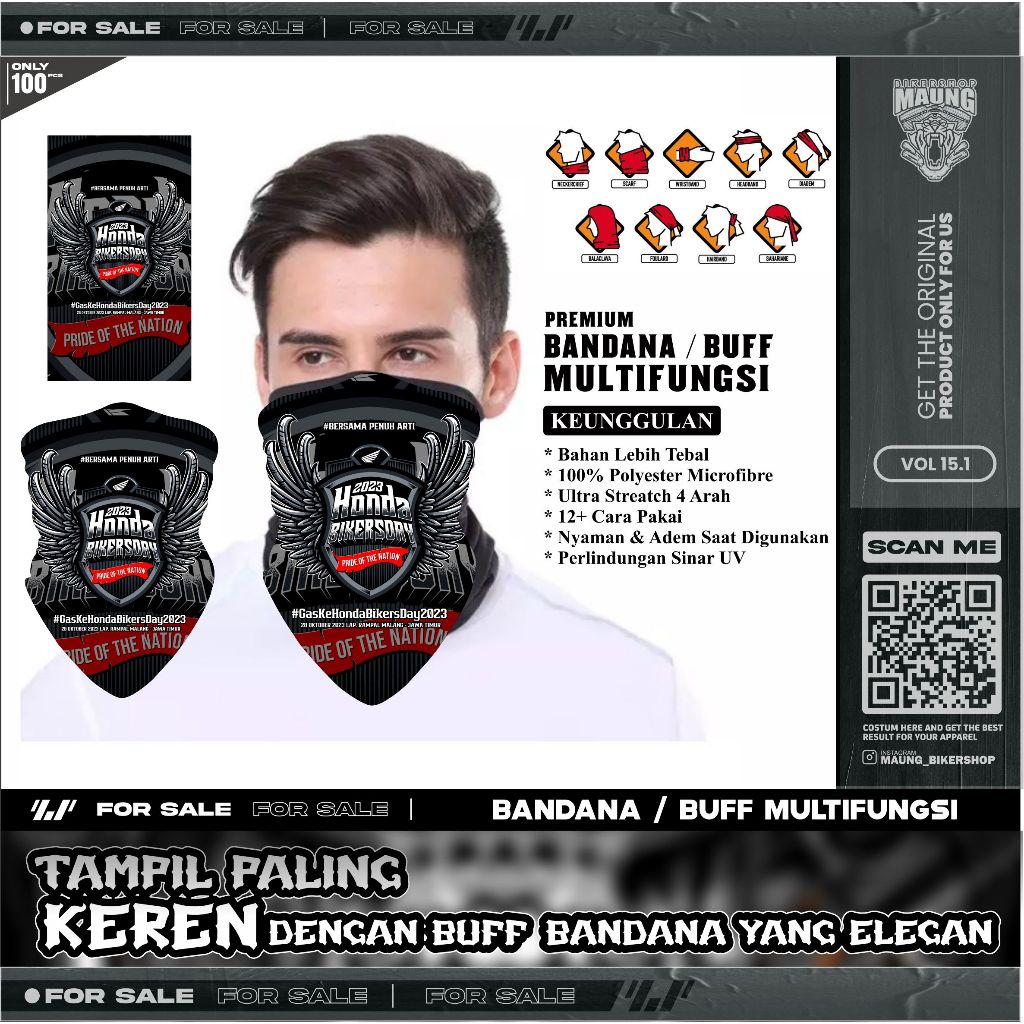 MAUNG_ BUFING BANDANA HONDA BIKERS DAY 2023 | TOPI BIKERS DAY 2023