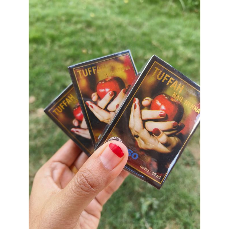 tuffah nail henna maroon asli