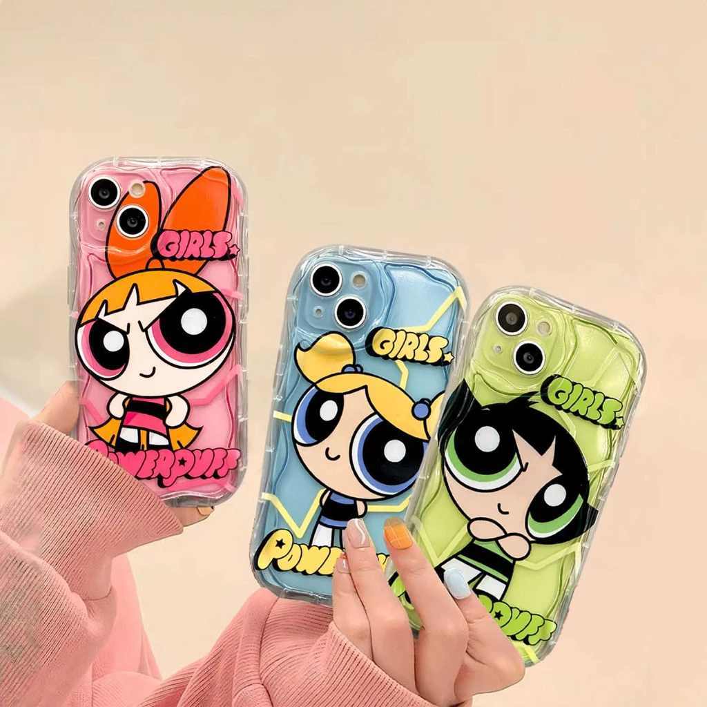 Case Cartoon Cute Girls Pink Blue Green
