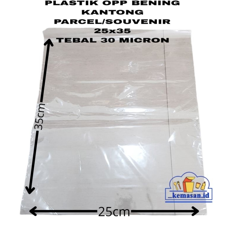 PLASTIK OPP BENING KANTONG PARCEL/SOUVENIR 25x35 Tebal 30 micron
