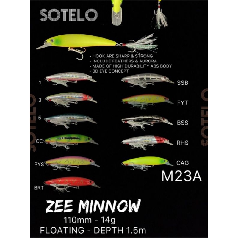 Umpan SOTELO ZEE MINNOW 110mm 14g