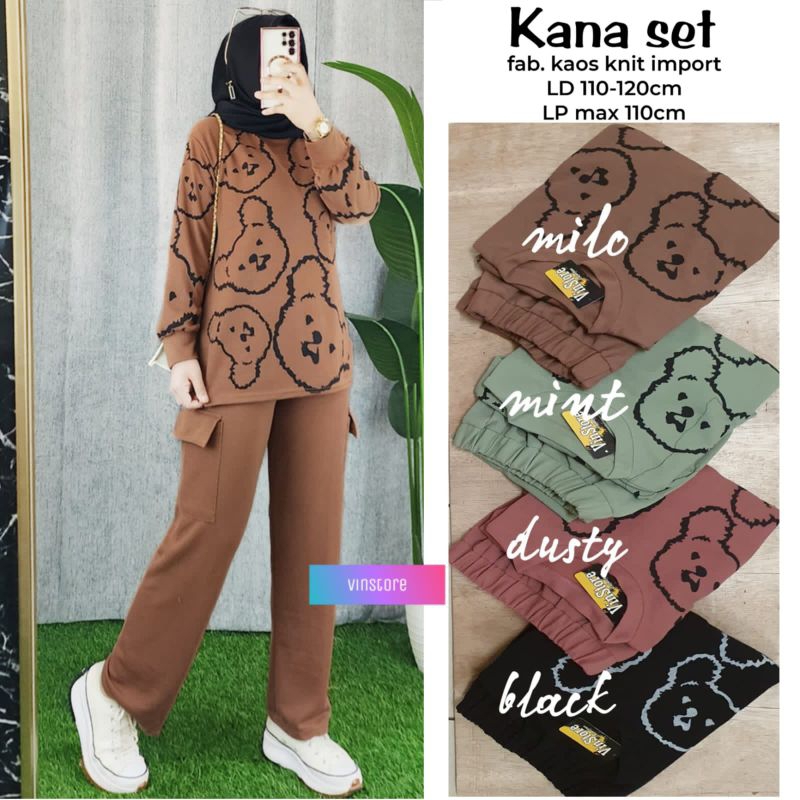 KANA SET KAOS KNIT SET WANITA ORI BY VINSTORE