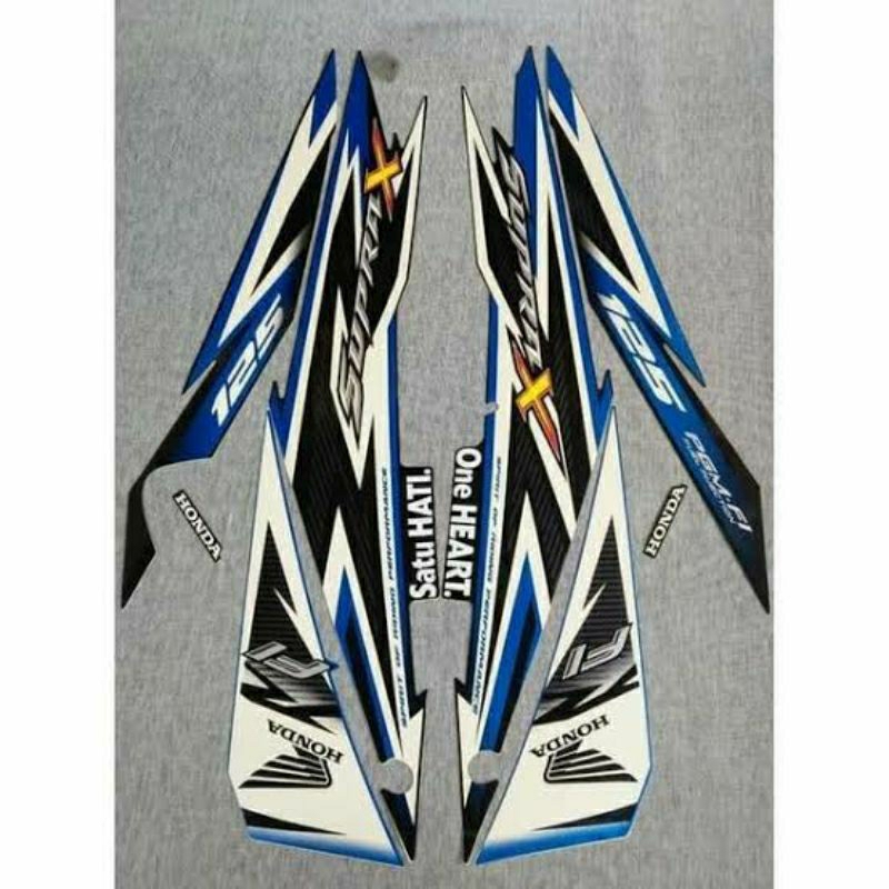 (BAYAR DI TEMPAT) Striping Supra X 125 fi 2014 biru Stiker Lis Decal Body Standar Ori Honda Supra X 