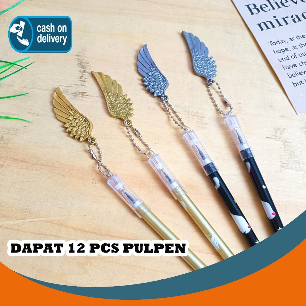

SELUSIN (12 PCS) PULPEN GANTUNGAN SAYAP MALAIKAT THE ANGEL WING PEN PENA BOLPEN BOLPOIN ANAK LUCU ALAT TULIS KANTOR SEKOLAH MURAH TERMURAH COD