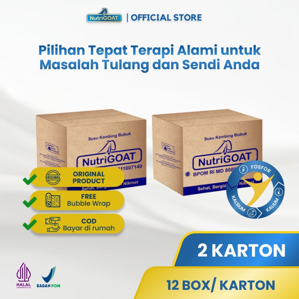 

Paket Nutrigoat Susu Kambing Etawa Tulang Sehat - 2 Karton Atasi Kropos Tulang
